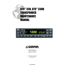 Garmin GTX 330, GTX 330D Transponder Maintenance Manual 190-00207-05