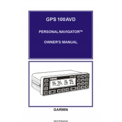 Garmin GPS 100 AVD Personal Navigator Owner's Manual 190-00012-00