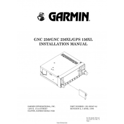 Garmin GNC 250/GNC 250XL/GPS 150XL Installation Manual 190-00067-62