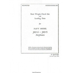 Grumman Goose JRF-4 - JRF-5 Airplanes Basic Weight Checklist and Loading Data 1945