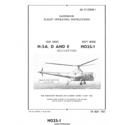 Sikorsky H-5A, D and E HO2S-1 Helicopters AN 01-230HB-1 Handbook Flight Operating Instructions 1951