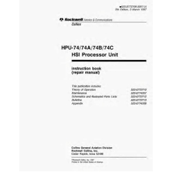 Collins HPU-74-A-B-C HSI Processor Unit Instruction Book(Repair Manual) 523-0772709-00511A