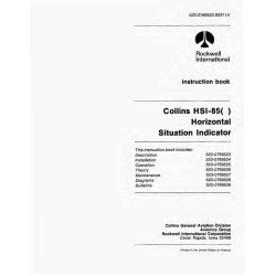 Collins HSI-85 Horizontal Situation Indicator Instruction Book 523-0769522-00311A