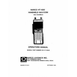 Narco HT 830 Handheld Nav/Com 920 Channels Operators Manual 1985 03117-0620