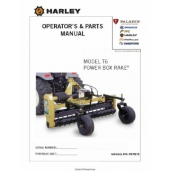 Harley T6 Power Box Rake Operator's & Parts Manual