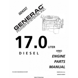 Hino 17.0 Liter Diesel Engine 0D4337 Parts Manual 2001