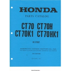 Honda CT70, CT70H, CT70K1 and CT70HK1 Trail Motorcycles Parts Catalog 1973