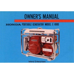 Honda E1000 Portable Generator Owner's Manual