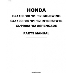 Honda Goldwing GL1100, GL1100i, GL1100A Motorcycles Parts Manual 1980 - 1982