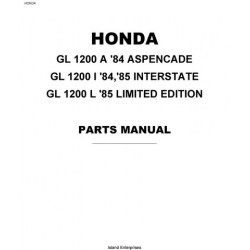 Honda Goldwing GL1200A, GL1200I, GL1200L Motorcycles Parts Manual 1984 - 1985