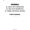 Honda Goldwing GL1200A, GL1200I, GL1200SE-I Motorcycles Parts Manual 1986 - 1987