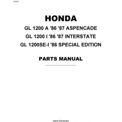 Honda Goldwing GL1200A, GL1200I, GL1200SE-I Motorcycles Parts Manual 1986 - 1987