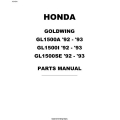 Honda Goldwing GL1500A, GL1500I & GL1500SE Motorcycles Parts Manual 1992 - 1993