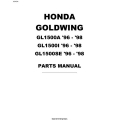 Honda Goldwing GL1500A, GL1500I and GL1500SE Motorcycles Parts Manual 1996 - 1998