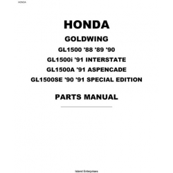 Honda Goldwing GL1500, GL1500i, GL1500A & GL1500SE Motorcycles Parts Manual 1988 - 1991