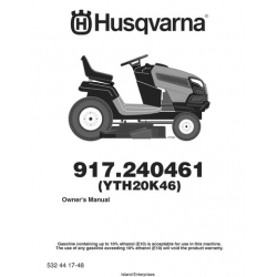 Husqvarna 917.240461 (YTH20K46) Ride-on Mowers Owner's Manual