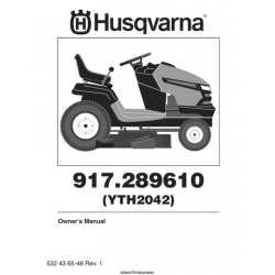 Husqvarna 917.289610 (YTH2042) Ride-on Mowers Owner's Manual