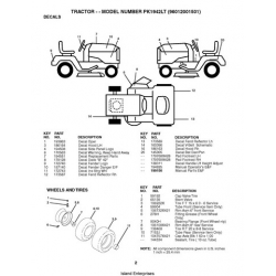 Husqvarna Tractor PK1942LT (96012001501) Repair Parts Manual