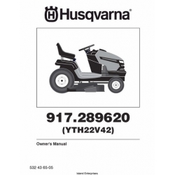 Husqvarna YTH22V42 Tractors, Riding Mowers 917.289620 Owner's Manual