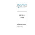 Becker IC-3100 IC Amplifier Installation and Operation Manual DV-29004.03