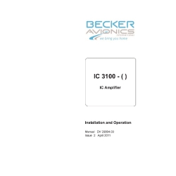 Becker IC-3100 IC Amplifier Installation and Operation Manual DV-29004.03