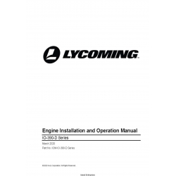 Lycoming IO-390-D Series Engine Installation and Operation Manual Part No. IOM-IO-390-D Series