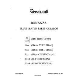 Beechcraft Bonanza 33-A33-B33-C33-E33-C33A-E33A Illustrated Parts Catalog 33-590011-3E
