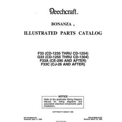 Beechcraft Bonanza F33, G33, F33A, F33C, Illustrated Parts Catalog 35-590010-7F3_v1996