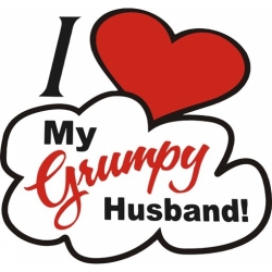I Love My Grumpy Husband! Vinyl Graphics Red/White/Black Decals!