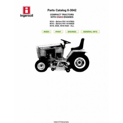 Ingersoll 3016, 3018, 3020, 4016, 4018, 4020 Compact Tractors with Onan Engines Parts Catalog 8-3042