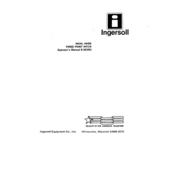 Ingersoll HH34, HH60 Three Point Hitch 8-56392 Operator's Manual