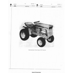 International Cub Cadet 104 Tractor Parts Manual