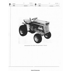 International Cub Cadet 105 Hydrostatic Tractor Parts Manual