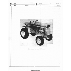 International Cub Cadet 124 Tractor Parts Manual