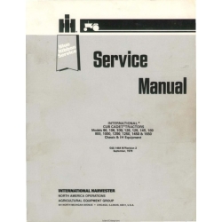 International Cub Cadet 86, 108, 109, 128, 149, 169, 800, 1000, 1200, 1250, 1450 & 1650 Tractors Chassis & IH Equipment Service Manual 1979