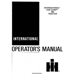 International Cub Cadet 982 Tractor Operator's Manual