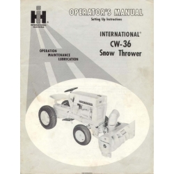 International Cub Cadet CW-36 Snow Thrower Setting Up Instructions Operator's Manual