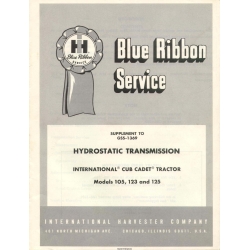 International Cub Cadet Tractor Hydrostatic Transmission Models 105, 123 and 125 Service Manual