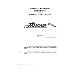 Lancair 235,320,360 Pilot's Operating Handbook and Airplane Flight Manual