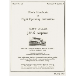 Grumman J2F-6 Duck Navy Model Airplane Pilot's Handbook of Flight Operating Manual