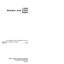 John Deere 1200 Bunker and Field Rake Technical Manual TM1525