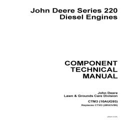 John Deere Series 220 Diesel Engines Component Technical Manual CTM3