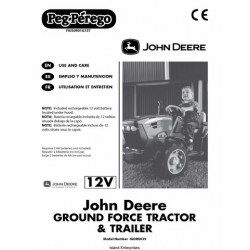 John Deere 12V Ground Force Tractor & Trailer IGOR0039 Instruction Manual