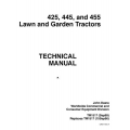 John Deere 425, 445 and 455 Lawn and Garden Tractors TM 1517 Technical Manual 1996 - 1999