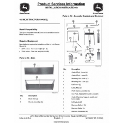 John Deere M156837 K7 40 Inch Tractor Shovel Installation Instructions 2008