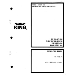 King KAP 150/KFC 150 Flight Control System For Partenavia Model Ap68TP 300 Installation Manual 006-0293-00