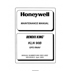 Bendix King KLN 90B KLN-90B GPS RNAV Maintenance Manual 006-15521-0002