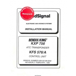 Bendix King KXP 756 ATC Transponder & KFS 576/A Control Unit Installation Manual 006-00198-0002