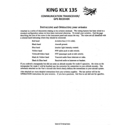 King KLX 135 Communication Transceiver/ GPS Receiver Installing and Operating Manual