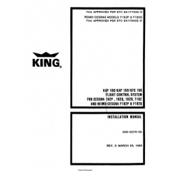 King KAP 100/KAP 150/KFC 150 Cessna 182P,182Q,182R,T182 Flight Control System Installation Manual 006-0276-00